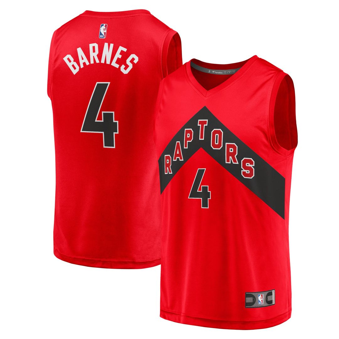Scottie Barnes Toronto Raptors Fanatics Fast Break Replica Jersey - Icon Edition - Red Official NBA Team Apparel Basketball Fan Gear