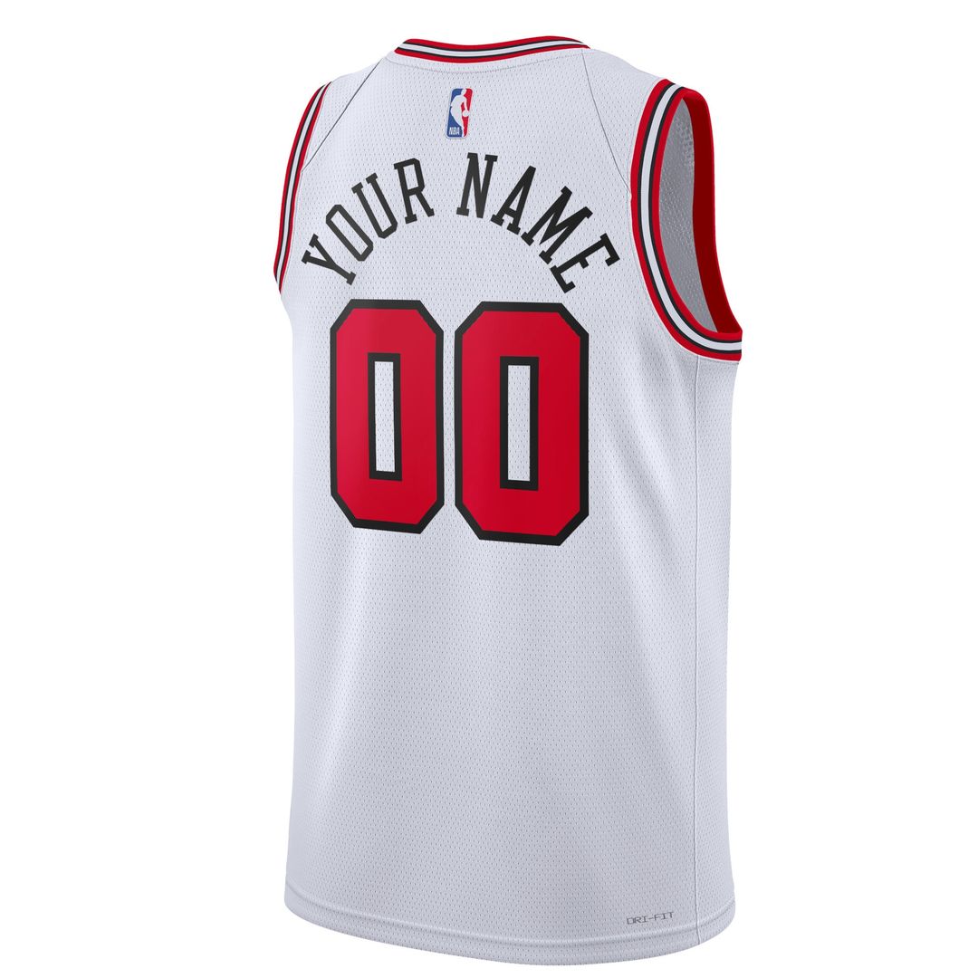 Chicago Bulls Nike Unisex Swingman Custom Jersey White - Association Edition Official NBA Team Apparel Basketball Fan Gear