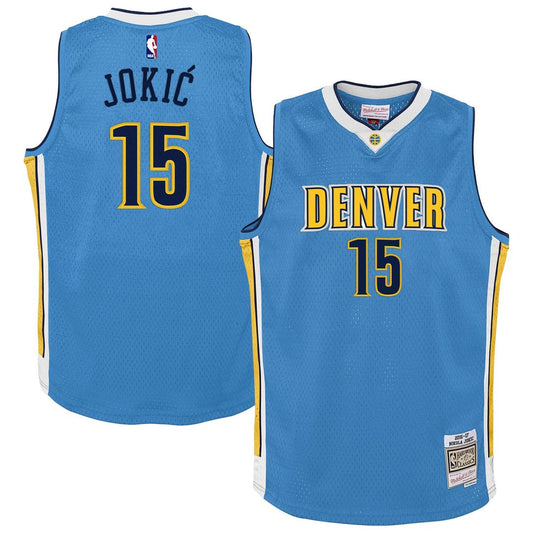 Nikola Jokic Denver Nuggets Mitchell & Ness Youth 2016/17 Hardwood Classics Swingman Jersey - Light Blue Official NBA Team Apparel Basketball Fan Gear