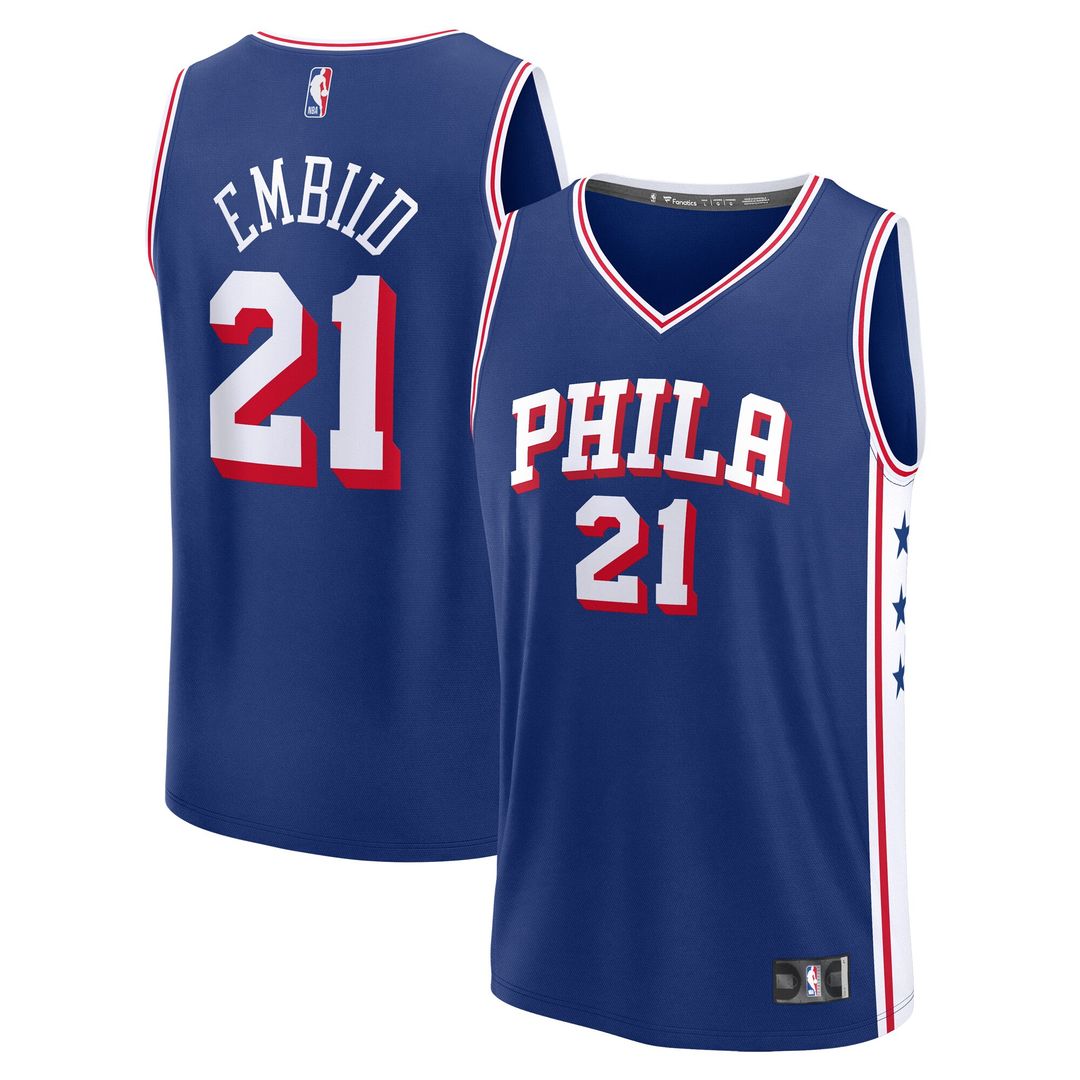 Joel Embiid Philadelphia 76ers Fanatics Youth Fast Break Replica Player Jersey - Icon Edition - Royal Official NBA Team Apparel Basketball Fan Gear