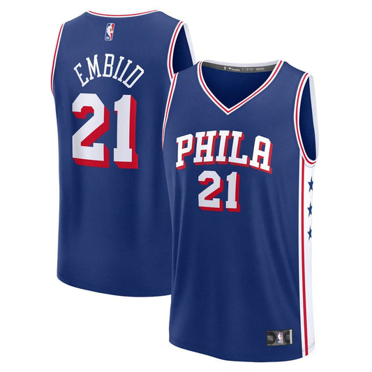 Joel Embiid Philadelphia 76ers Fanatics Youth Fast Break Replica Player Jersey - Icon Edition - Royal Official NBA Team Apparel Basketball Fan Gear