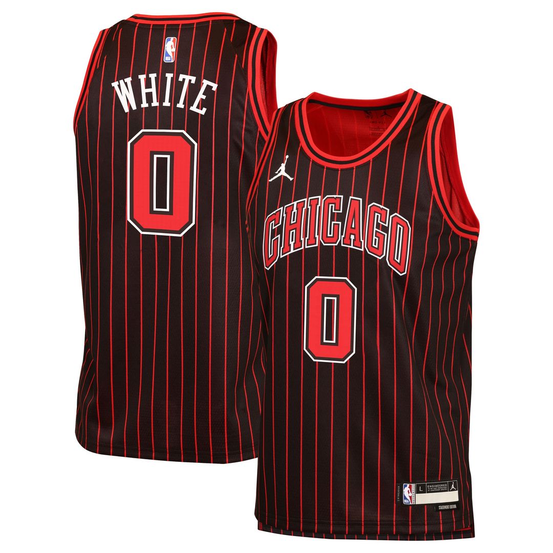 Coby White Chicago Bulls Jordan Brand Youth Swingman Jersey - Statement Edition - Black Official NBA Team Apparel Basketball Fan Gear