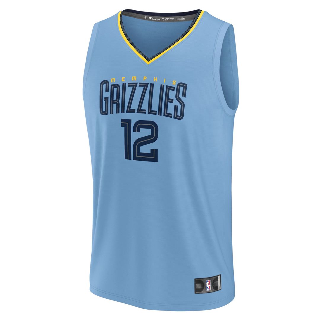 Ja Morant Memphis Grizzlies Fanatics Fast Break Replica Player Jersey - Statement Edition - Light Blue Official NBA Team Apparel Basketball Fan Gear