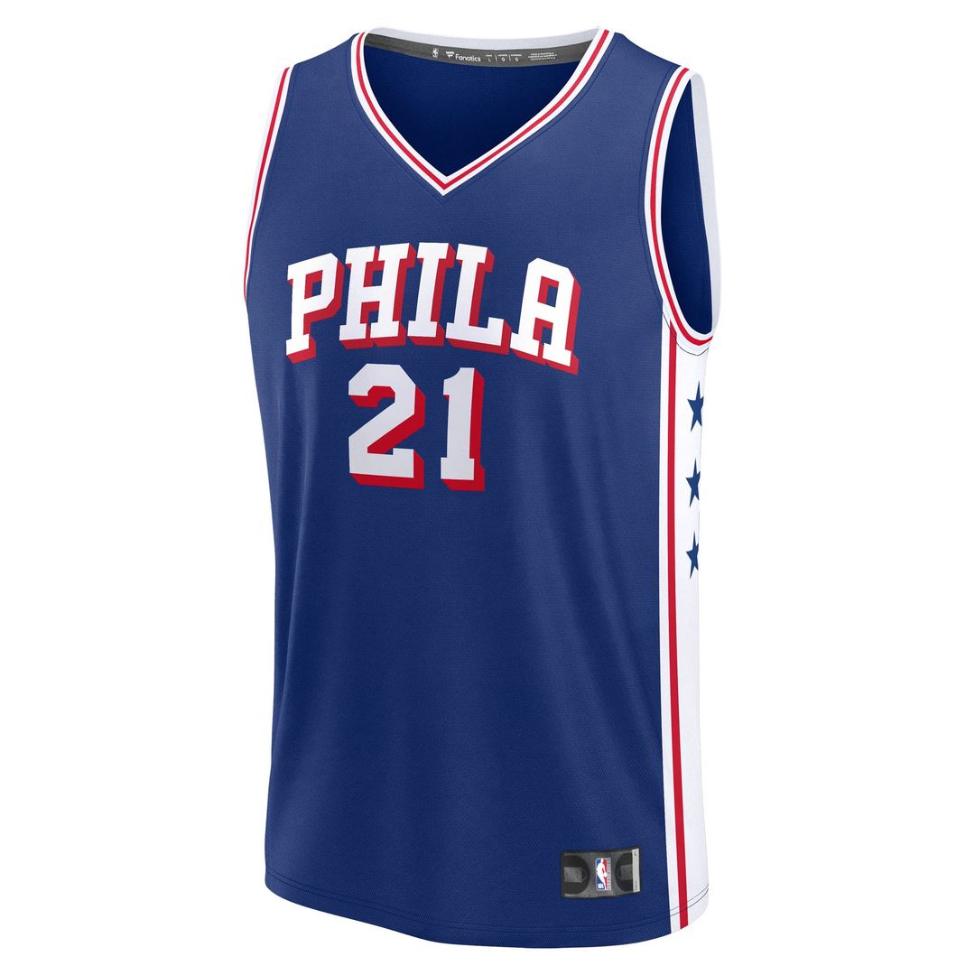Joel Embiid Philadelphia 76ers Fanatics Fast Break Replica Player Jersey - Icon Edition - Royal Official NBA Team Apparel Basketball Fan Gear