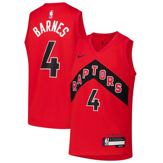 Scottie Barnes Toronto Raptors Nike Youth Swingman Jersey - Icon Edition - Red Official NBA Team Apparel Basketball Fan Gear
