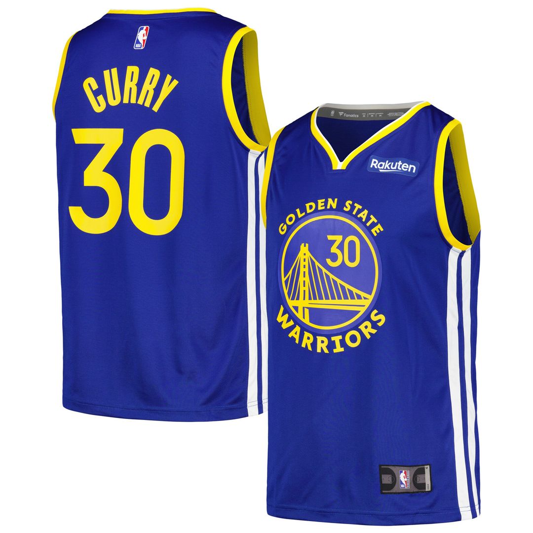 Stephen Curry Golden State Warriors Fanatics Fast Break Player Badge Jersey - Royal Official NBA Team Apparel Basketball Fan Gear