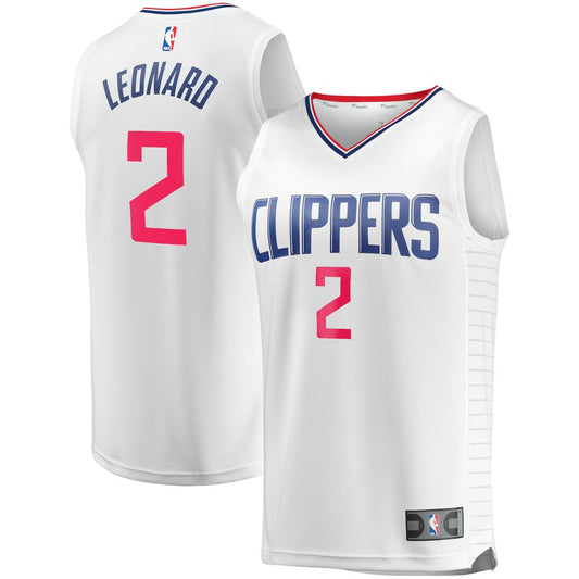 Kawhi Leonard LA Clippers Fanatics Fast Break Replica Player Jersey - White - Association Edition Official NBA Team Apparel Basketball Fan Gear