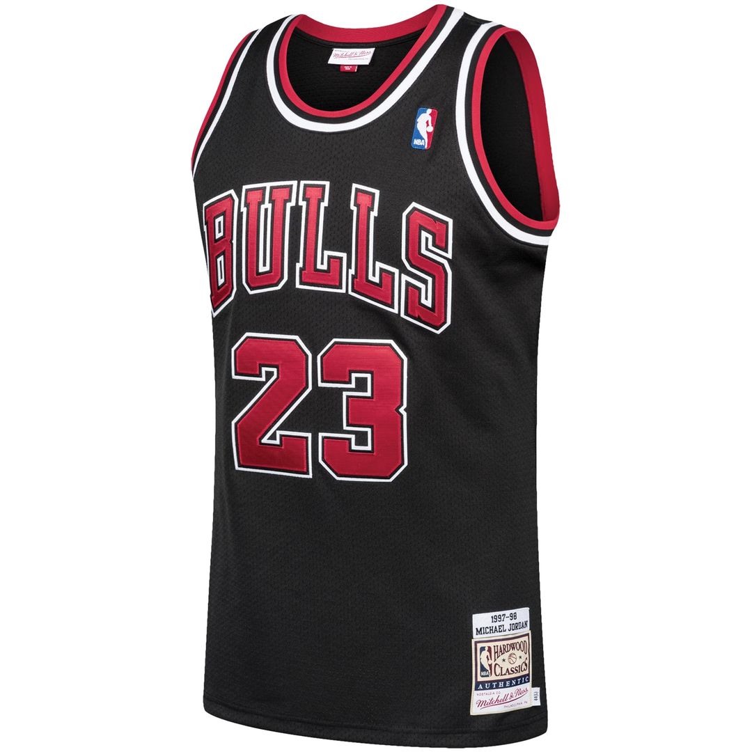 Michael Jordan Chicago Bulls Mitchell & Ness 1997/98 Hardwood Classics Authentic Jersey - Black Official NBA Team Apparel Basketball Fan Gear