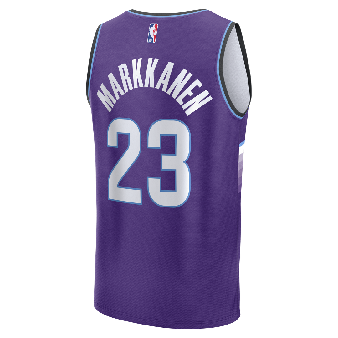 Lauri Markkanen Utah Jazz Fanatics Fast Break Replica Jersey - Icon Edition - Purple Official NBA Team Apparel Basketball Fan Gear