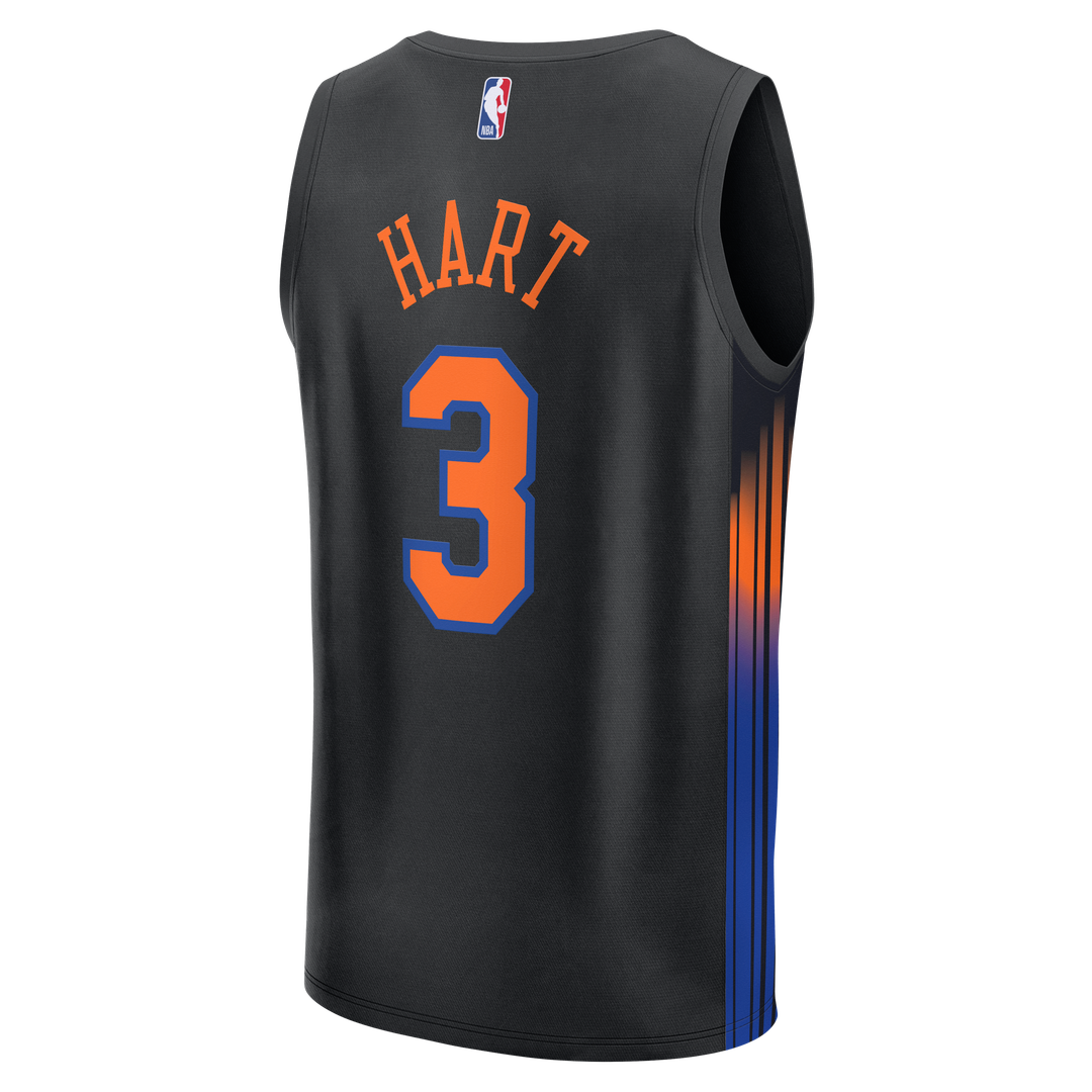 Josh Hart New York Knicks Fanatics Youth Fast Break Jersey - Statement Edition - Black Official NBA Team Apparel Basketball Fan Gear