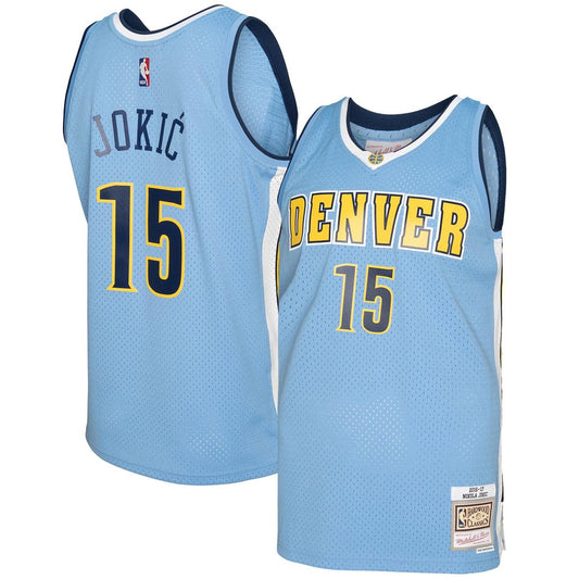 Nikola Jokic Denver Nuggets Mitchell & Ness 2016/17 Swingman Jersey - Light Blue Official NBA Team Apparel Basketball Fan Gear
