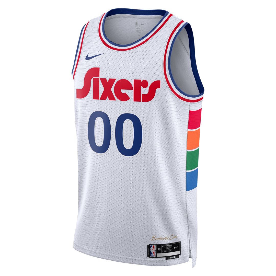 Philadelphia 76ers Nike Unisex 2024/25 Custom Swingman Jersey - City Edition - White Official NBA Team Apparel Basketball Fan Gear