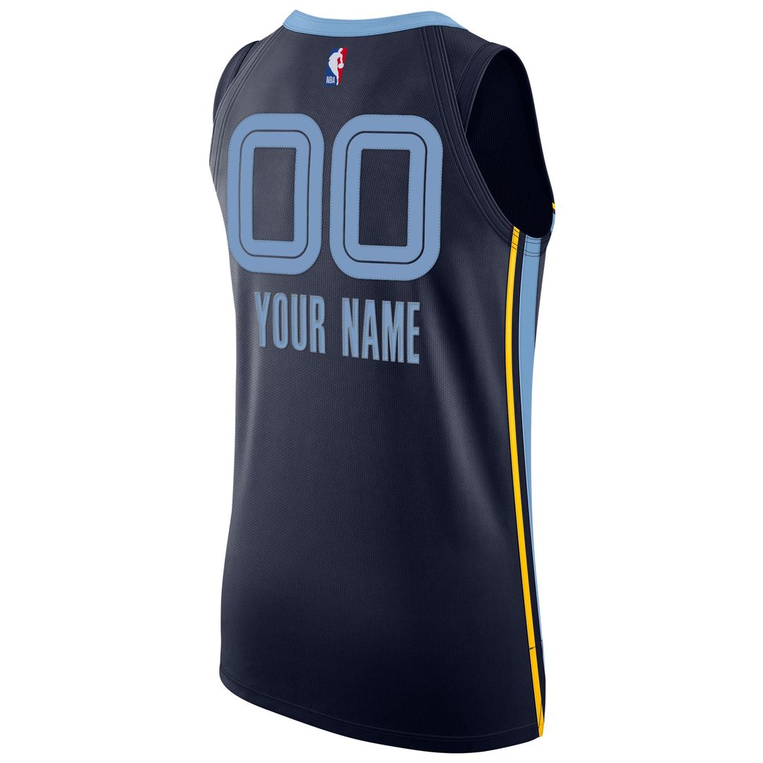 Memphis Grizzlies Nike 2020/21 Authentic Custom Jersey Navy - Icon Edition Official NBA Team Apparel Basketball Fan Gear