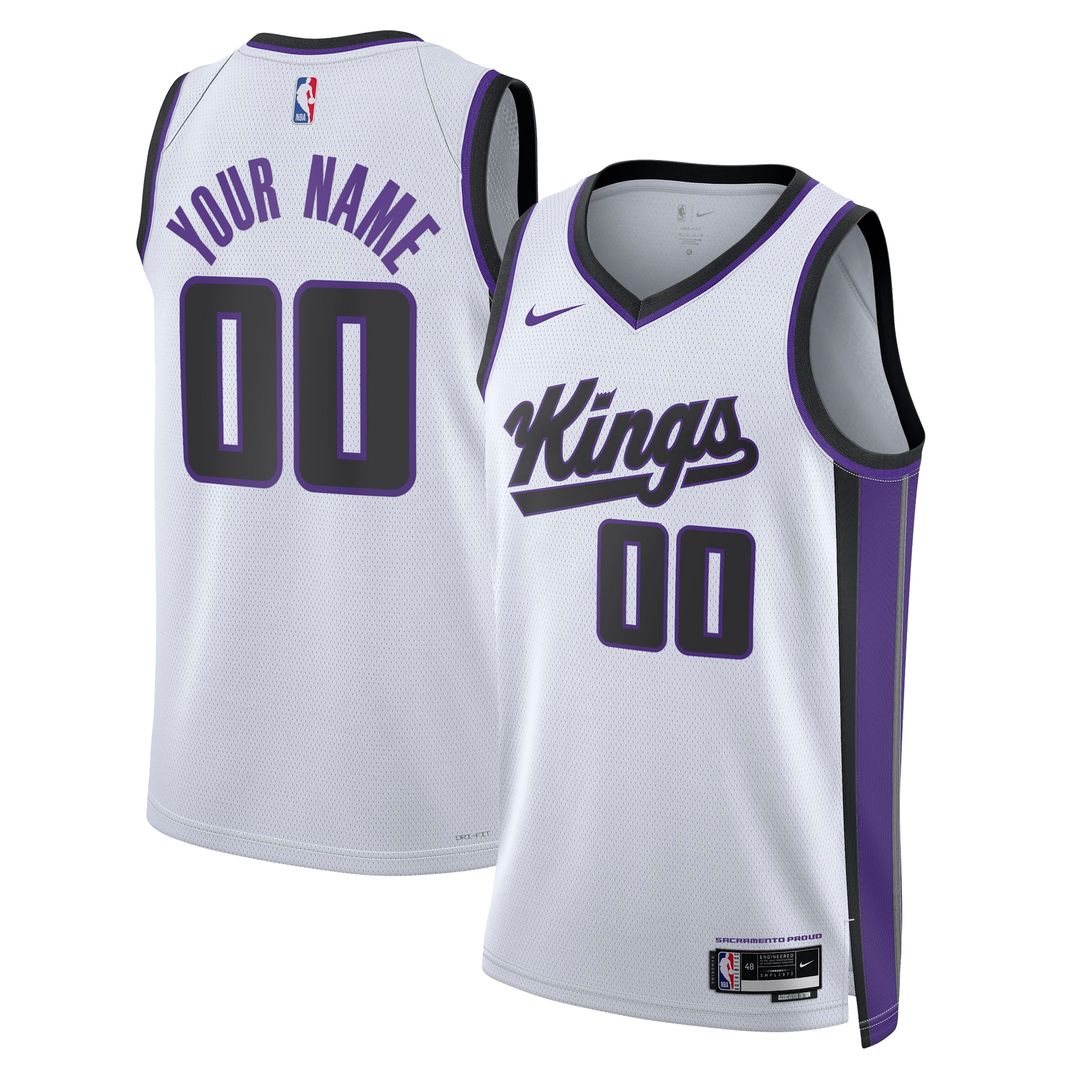 Sacramento Kings Nike Unisex Swingman Custom Jersey - Association Edition - White Official NBA Team Apparel Basketball Fan Gear