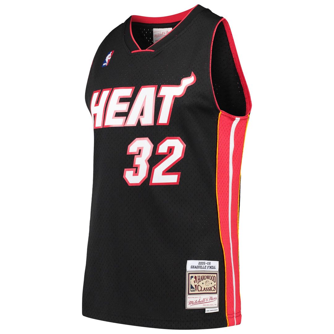 Shaquille O'Neal Miami Heat Mitchell & Ness Hardwood Classics Swingman Jersey - Black Official NBA Team Apparel Basketball Fan Gear