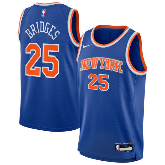 Mikal Bridges New York Knicks Nike Youth Swingman Jersey - Icon Edition - Blue Official NBA Team Apparel Basketball Fan Gear