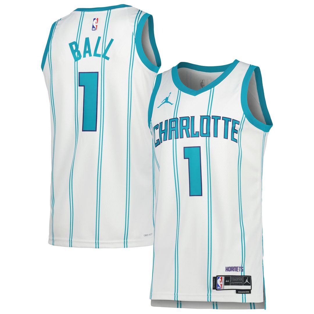 LaMelo Ball Charlotte Hornets Jordan Brand Unisex Swingman Jersey - Association Edition - White Official NBA Team Apparel Basketball Fan Gear