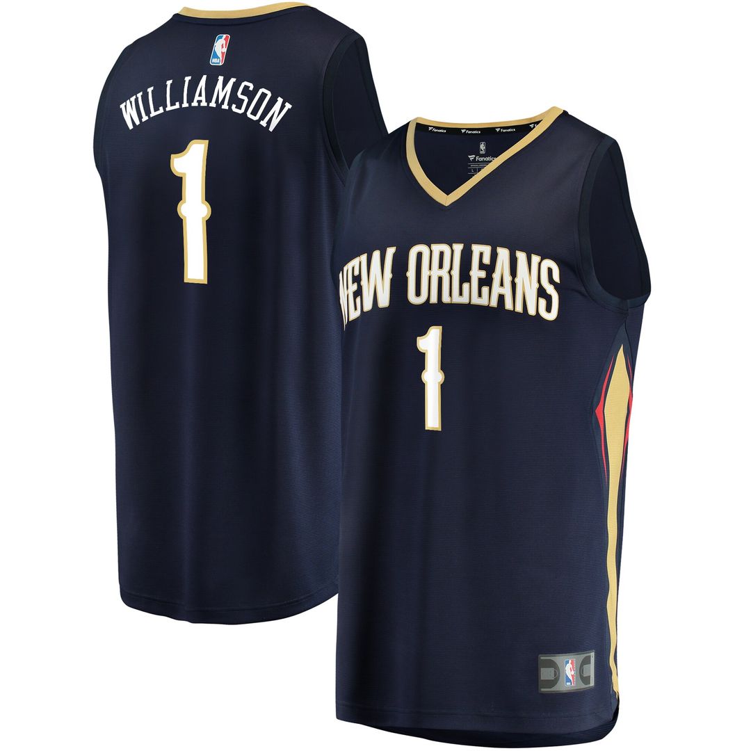 Zion Williamson New Orleans Pelicans Fanatics Fast Break Replica Jersey Navy - Icon Edition Official NBA Team Apparel Basketball Fan Gear