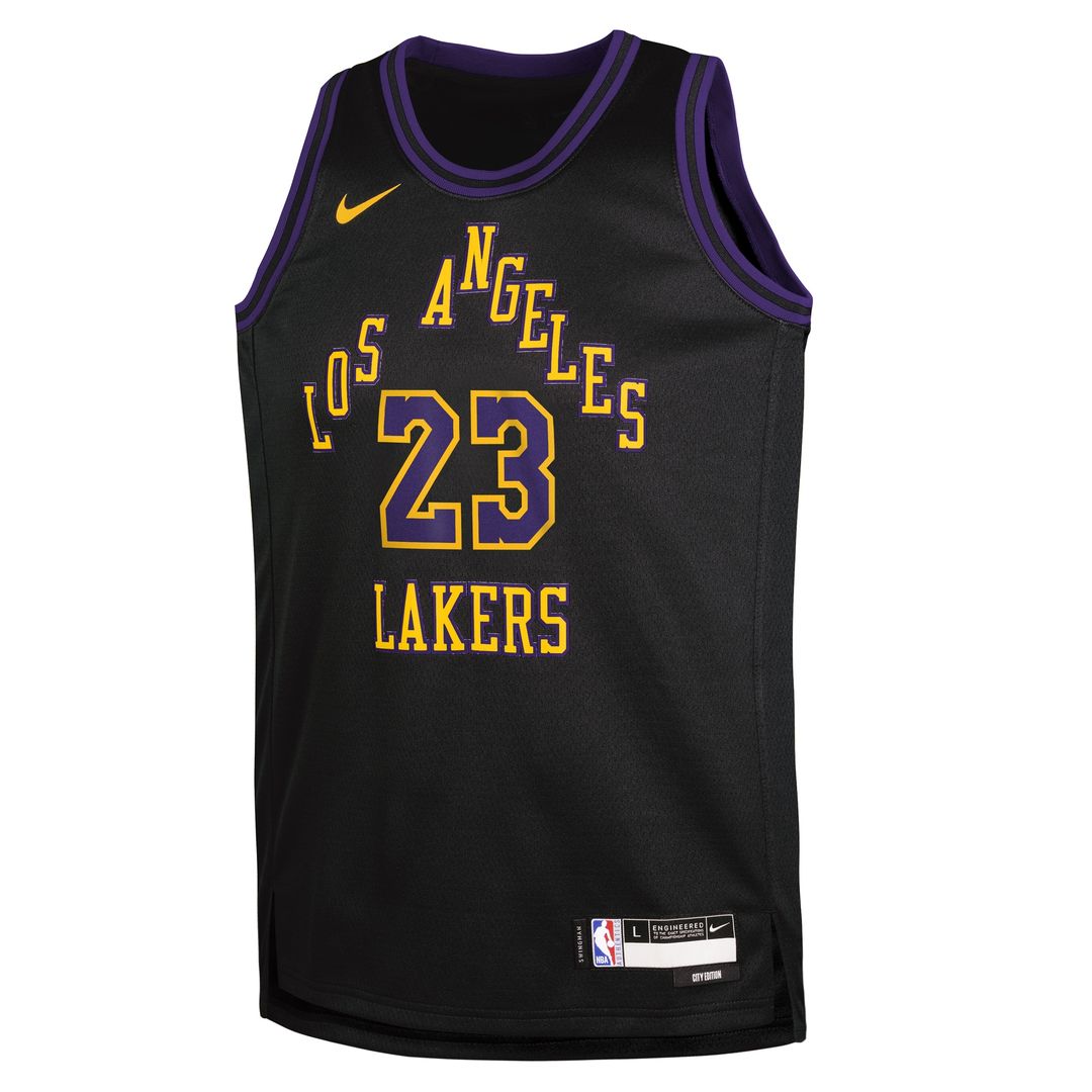 LeBron James Los Angeles Lakers Nike Youth 2025/26 City Edition Swingman Jersey - Black Official NBA Team Apparel Basketball Fan Gear