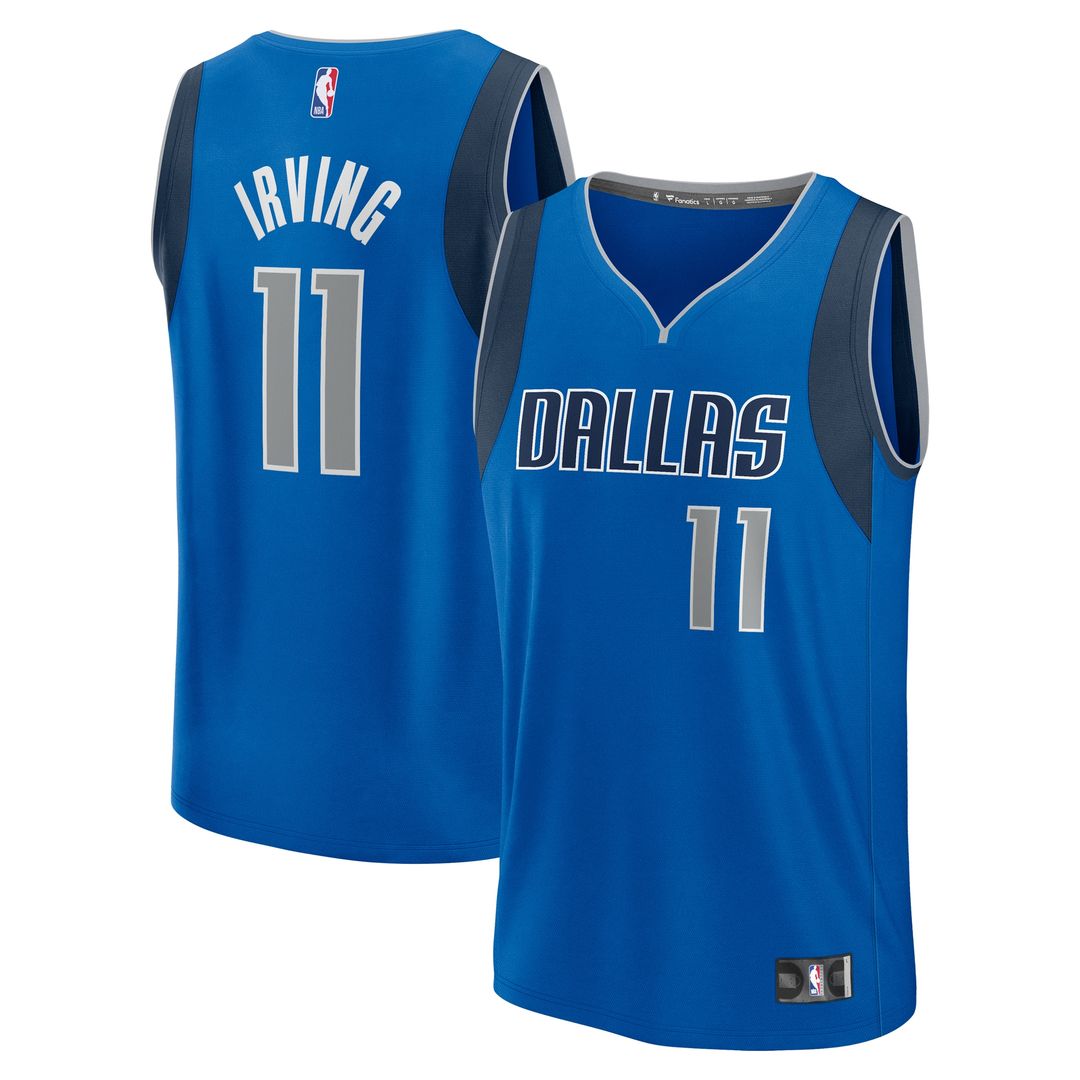 Kyrie Irving Dallas Mavericks Fanatics Fast Break Replica Player Jersey - Icon Edition - Blue Official NBA Team Apparel Basketball Fan Gear