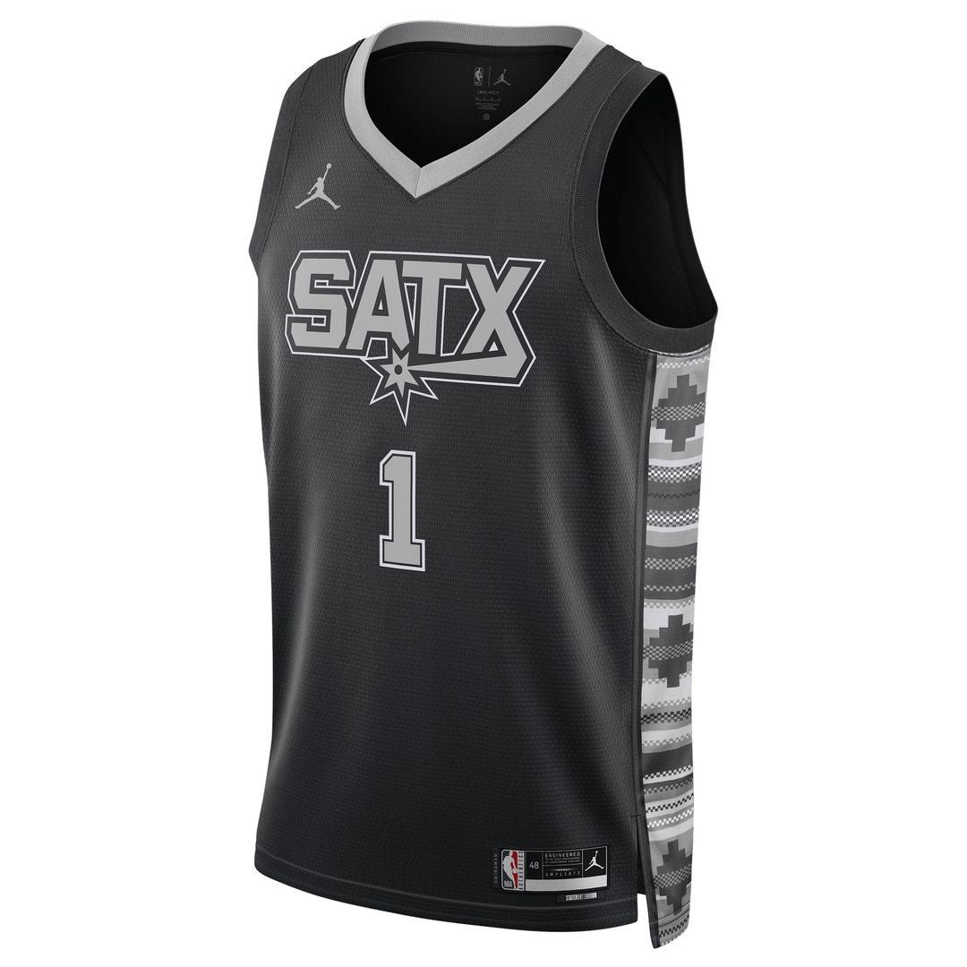 Victor Wembanyama San Antonio Spurs Jordan Brand Unisex Swingman Jersey - Statement Edition - Black Official NBA Team Apparel Basketball Fan Gear