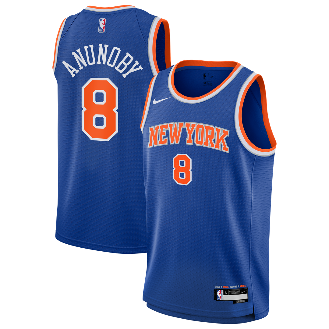 OG Anunoby New York Knicks Nike Youth Swingman Jersey - Icon Edition - Blue Official NBA Team Apparel Basketball Fan Gear