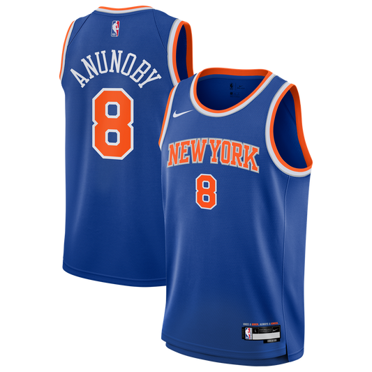 OG Anunoby New York Knicks Nike Youth Swingman Jersey - Icon Edition - Blue Official NBA Team Apparel Basketball Fan Gear