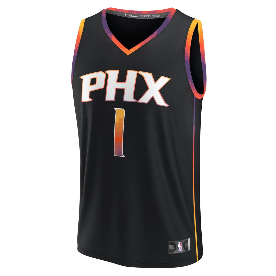 Devin Booker Phoenix Suns Fanatics Fast Break Replica Player Jersey - Statement Edition - Black Official NBA Team Apparel Basketball Fan Gear