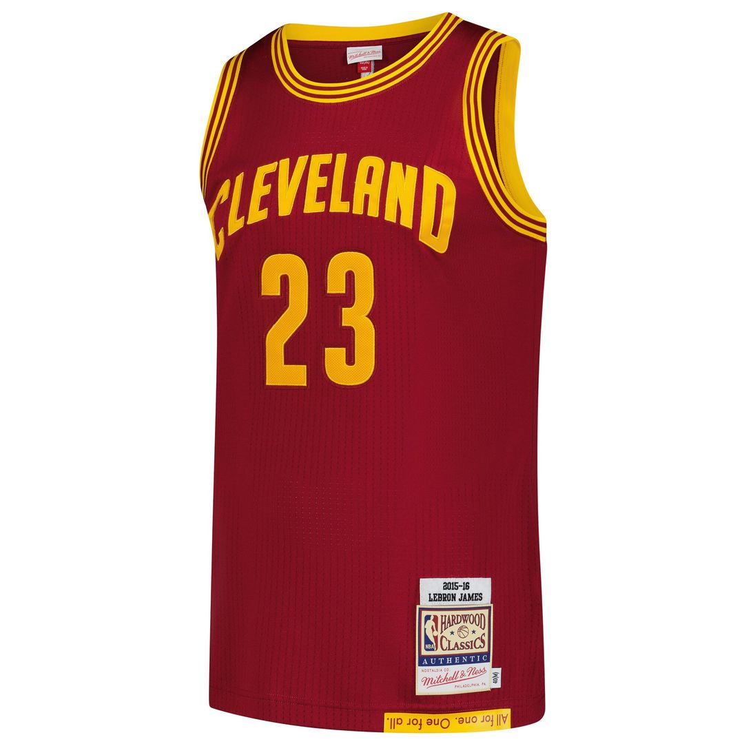 LeBron James Cleveland Cavaliers Mitchell & Ness Hardwood Classics 2015/16 Authentic Jersey - Wine Official NBA Team Apparel Basketball Fan Gear