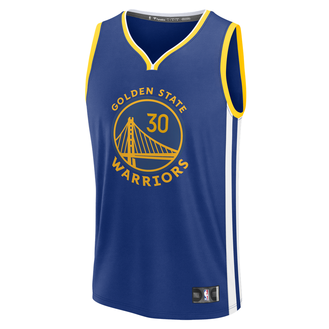 Stephen Curry Golden State Warriors Fanatics Fast Break Replica Jersey - Icon Edition - Royal Official NBA Team Apparel Basketball Fan Gear