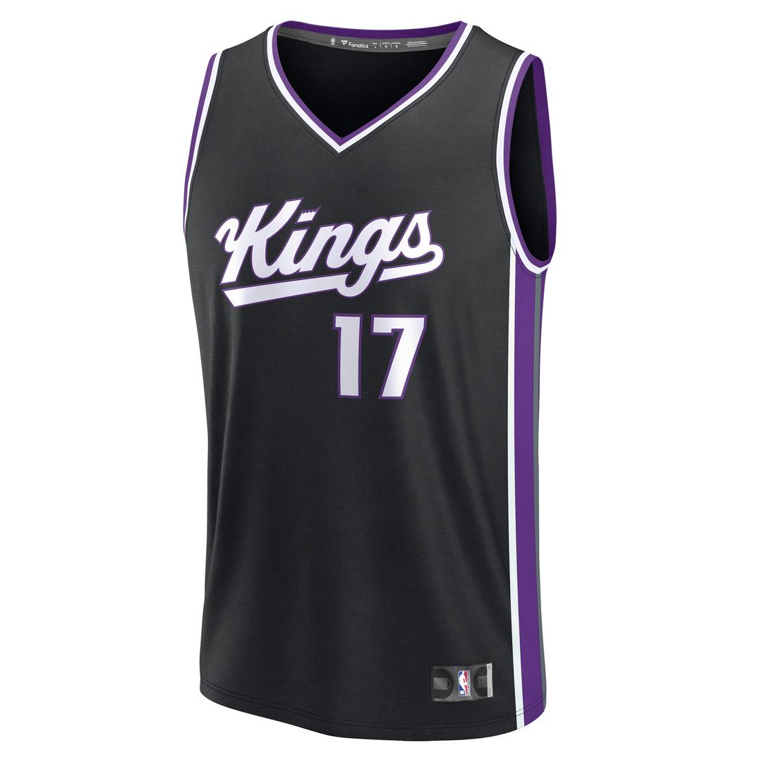 Jonas Valančiūnas Sacramento Kings Fanatics Fast Break Replica Jersey - Black - Icon Edition Official NBA Team Apparel Basketball Fan Gear