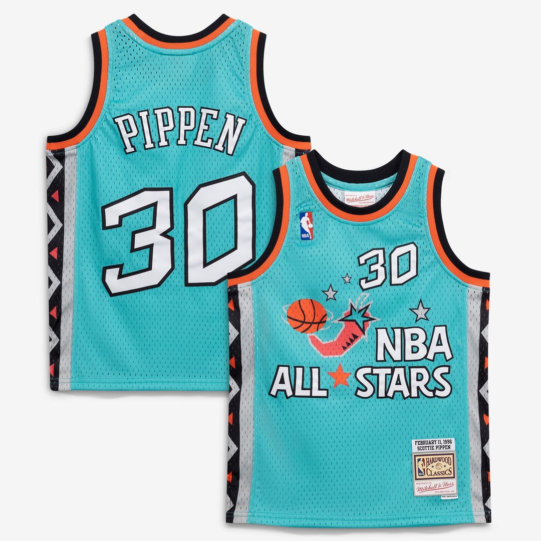 Scottie Pippen 1996 NBA All-Star Game Mitchell & Ness Youth Hardwood Classics Swingman Jersey - Teal Official NBA Team Apparel Basketball Fan Gear