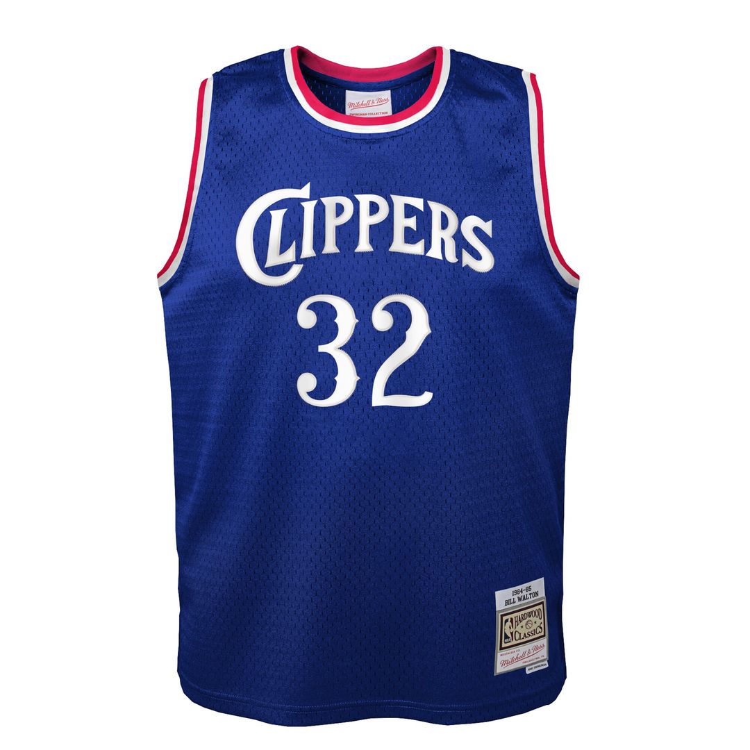Bill Walton LA Clippers Mitchell & Ness Youth 1984/85 Hardwood Classics Swingman Jersey - Royal Official NBA Team Apparel Basketball Fan Gear