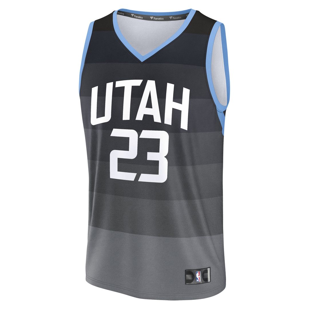 Lauri Markkanen Utah Jazz Fanatics Youth Fast Break Jersey - City Edition - Black Official NBA Team Apparel Basketball Fan Gear