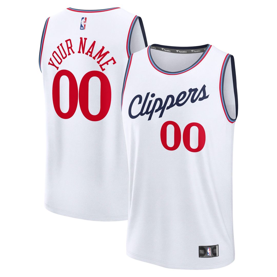 LA Clippers Fanatics Fast Break Custom Jersey - Statement Edition - Red Official NBA Team Apparel Basketball Fan Gear