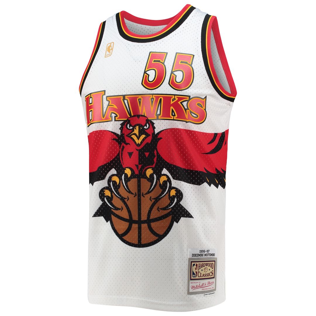 Dikembe Mutombo Atlanta Hawks Mitchell & Ness 1996/97 Hardwood Classics Swingman Jersey - White Official NBA Team Apparel Basketball Fan Gear