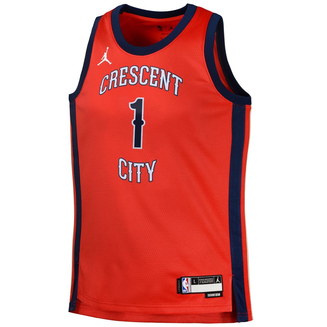 Zion Williamson New Orleans Pelicans Jordan Brand Swingman Jersey Statement - Red Official NBA Team Apparel Basketball Fan Gear