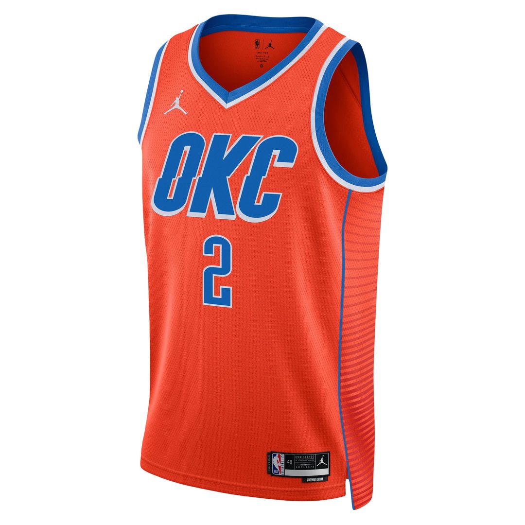 Shai Gilgeous-Alexander Oklahoma City Thunder Jordan Brand Unisex Swingman Jersey - Statement Edition - Orange Official NBA Team Apparel Basketball Fa