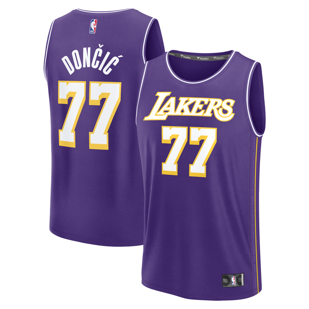 Luka Dončić Los Angeles Lakers Fanatics Youth Fast Break Jersey - Statement Edition - Purple Official NBA Team Apparel Basketball Fan Gear