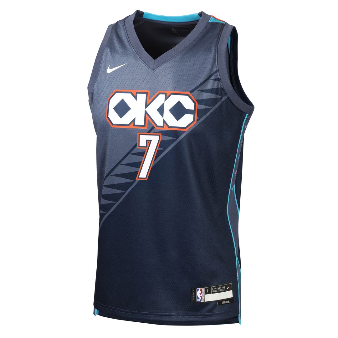 Chet Holmgren Oklahoma City Thunder Nike Youth 2025/26 City Edition Swingman Jersey - Navy Official NBA Team Apparel Basketball Fan Gear