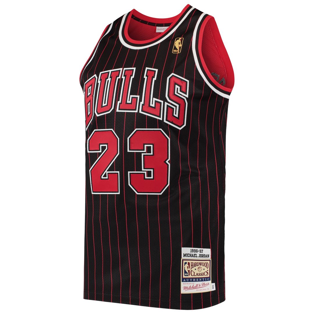 Michael Jordan Chicago Bulls Mitchell & Ness 1996/97 Hardwood Classics Authentic Jersey - Black Official NBA Team Apparel Basketball Fan Gear