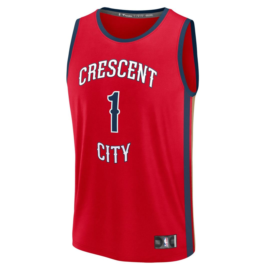 Zion Williamson New Orleans Pelicans Fanatics Fast Break Replica Jersey - Statement Edition - Red Official NBA Team Apparel Basketball Fan Gear