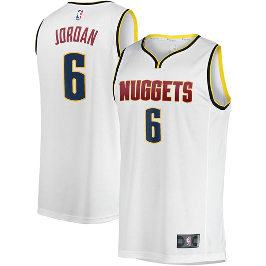 DeAndre Jordan Denver Nuggets Fanatics Fast Break Player Jersey - Association Edition - White Official NBA Team Apparel Basketball Fan Gear