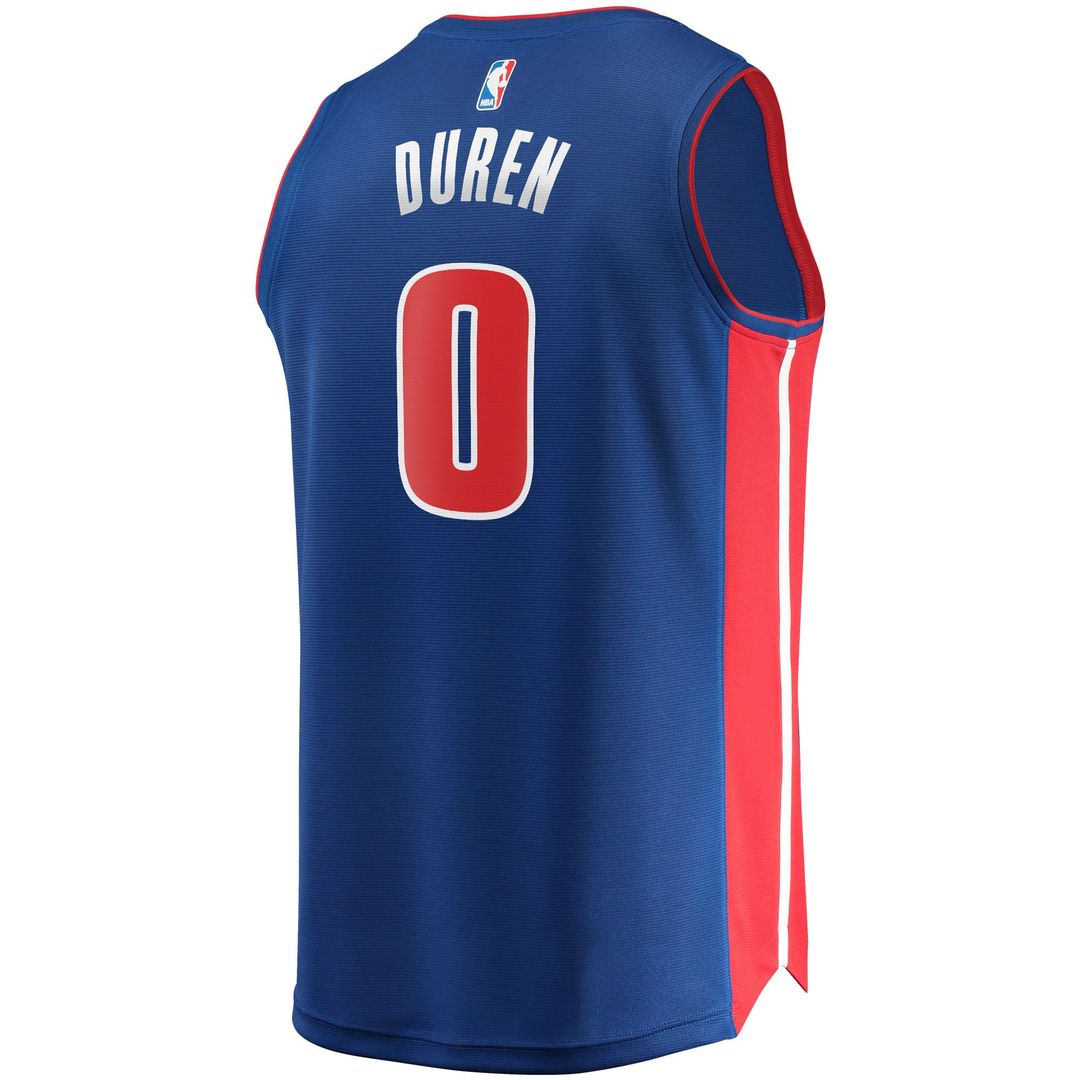Jalen Duren Detroit Pistons Fanatics Fast Break Replica Jersey - Icon Edition - Blue Official NBA Team Apparel Basketball Fan Gear