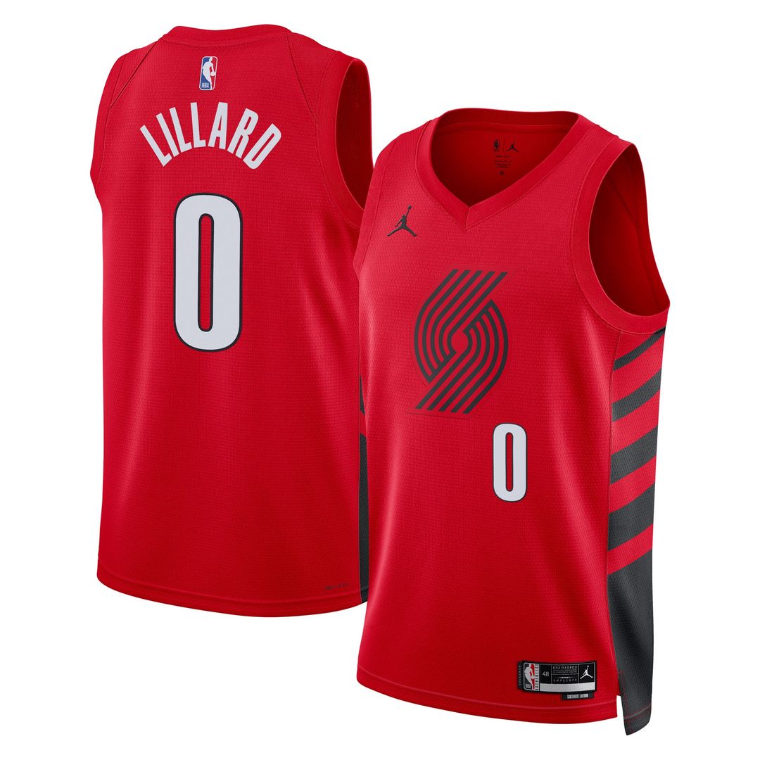 Damian Lillard Portland Trail Blazers Jordan Brand Unisex Swingman Jersey - Red - Statement Edition Official NBA Team Apparel Basketball Fan Gear
