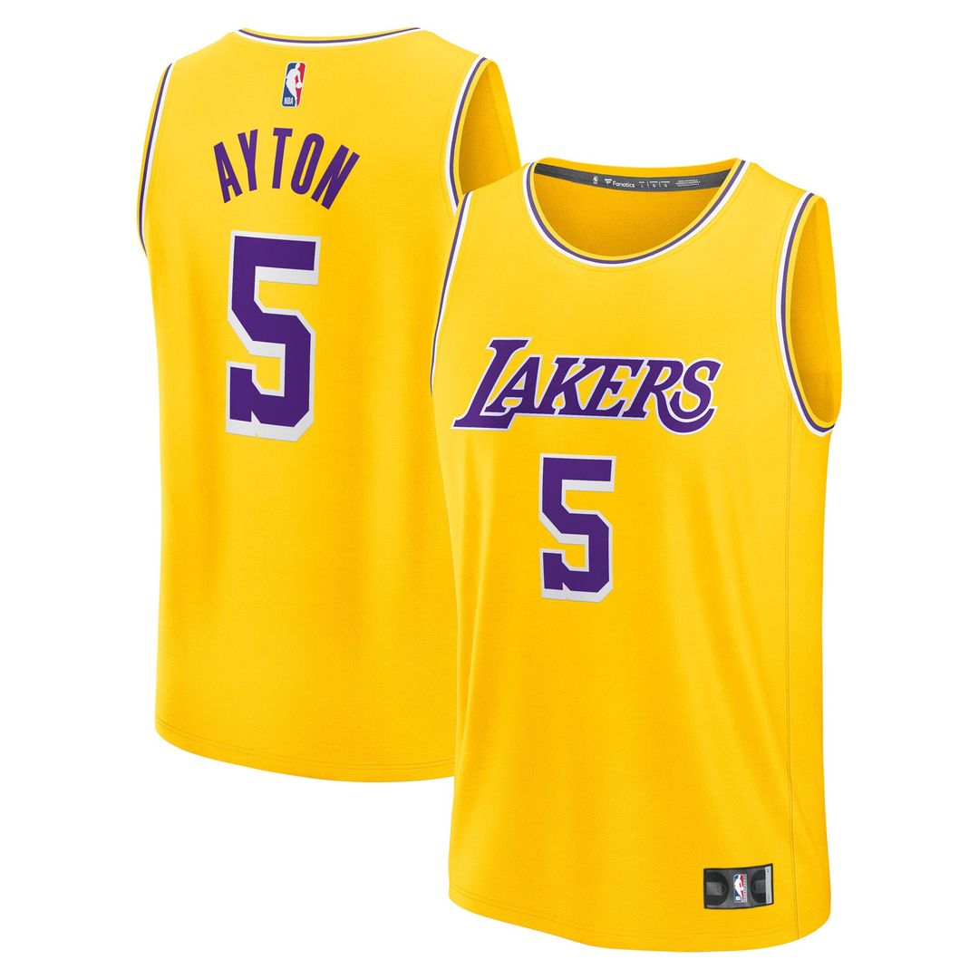 Deandre Ayton Los Angeles Lakers Fanatics Youth Fast Break Replica Player Jersey - Icon Edition - Gold Official NBA Team Apparel Basketball Fan Gear