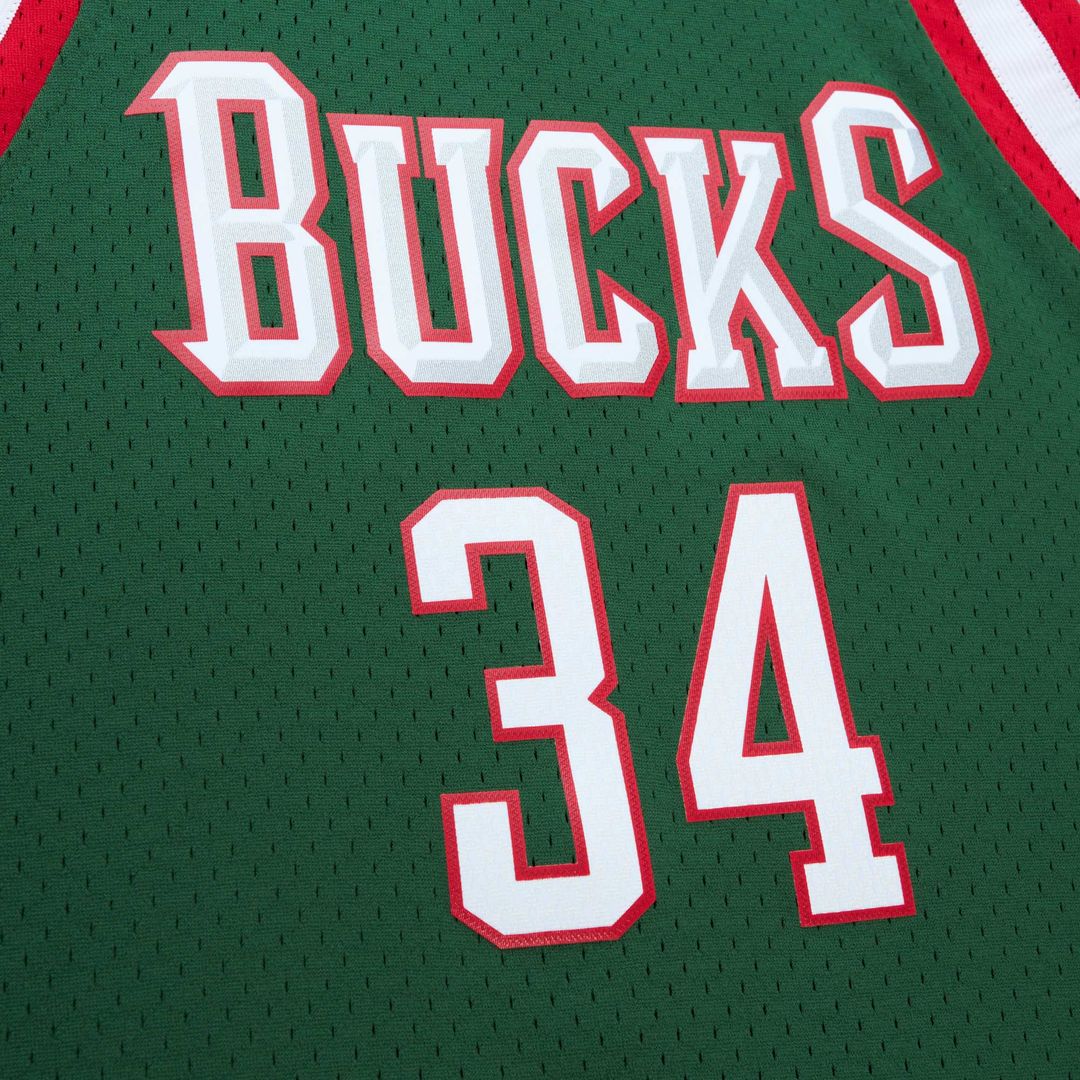 Giannis Antetokounmpo Milwaukee Bucks Mitchell & Ness 2013/14 Hardwood Classics Swingman Jersey - Hunter Green Official NBA Team Apparel Basketball Fa