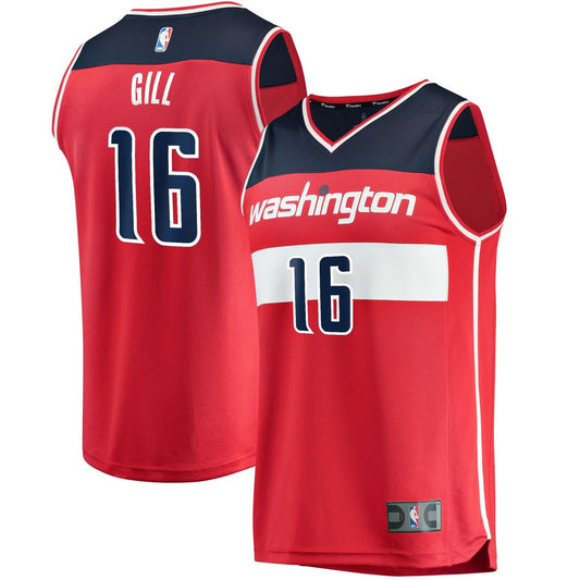 Anthony Gill Washington Wizards Fanatics Fast Break Replica Jersey - Icon Edition - Red Official NBA Team Apparel Basketball Fan Gear