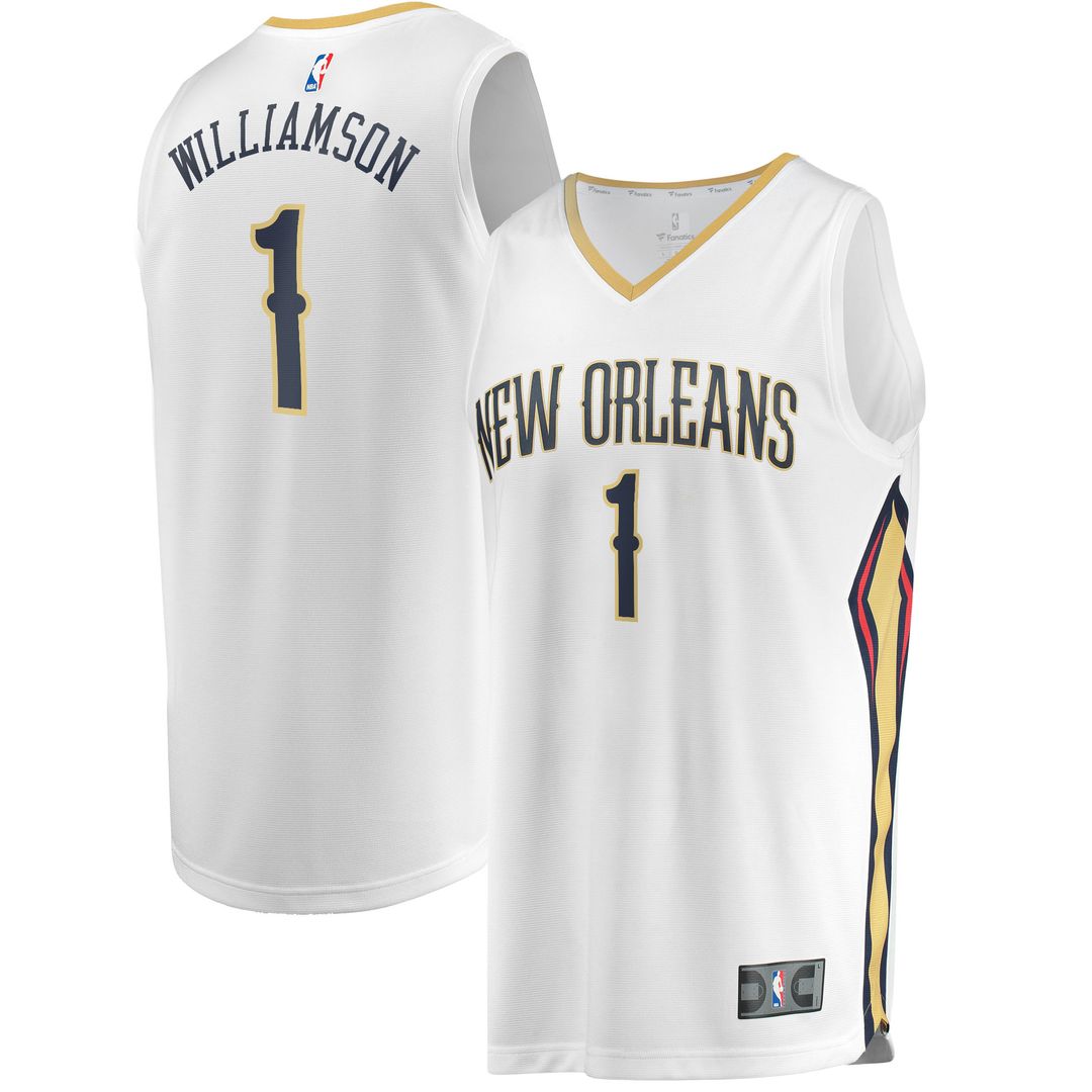 Zion Williamson New Orleans Pelicans Fanatics Replica Fast Break Jersey White - Association Edition Official NBA Team Apparel Basketball Fan Gear