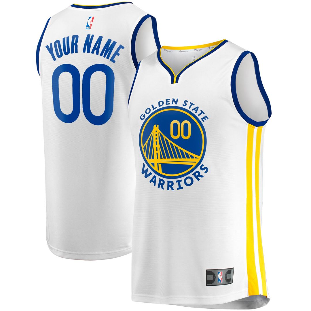 Golden State Warriors Fanatics Youth Fast Break Replica Custom Jersey - Association Edition - White Official NBA Team Apparel Basketball Fan Gear